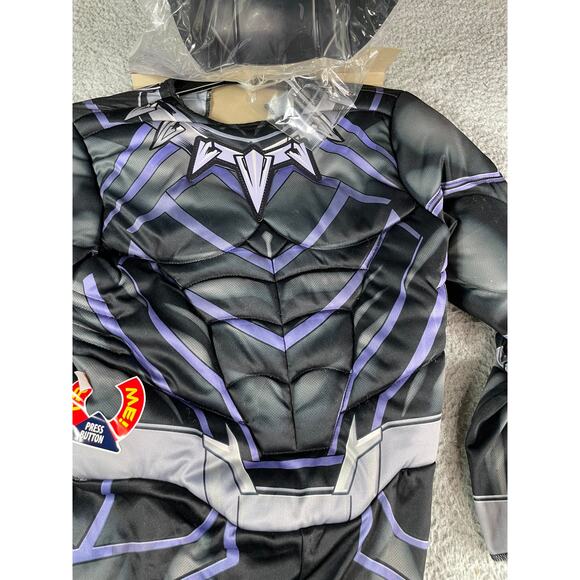 Marvel Black Panther Light Up Costume & Mask Youth Medium (8-10) Avengers NWT - Picture 3 of 6